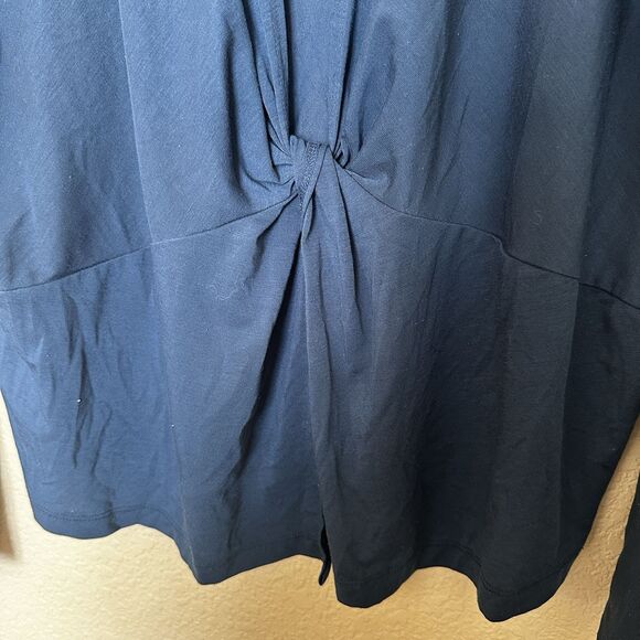 Women’s Athleta Blue Open Twisted Back 1x Longsleeve Shirt Yoga Athletic Keyhole - Picture 5 of 7